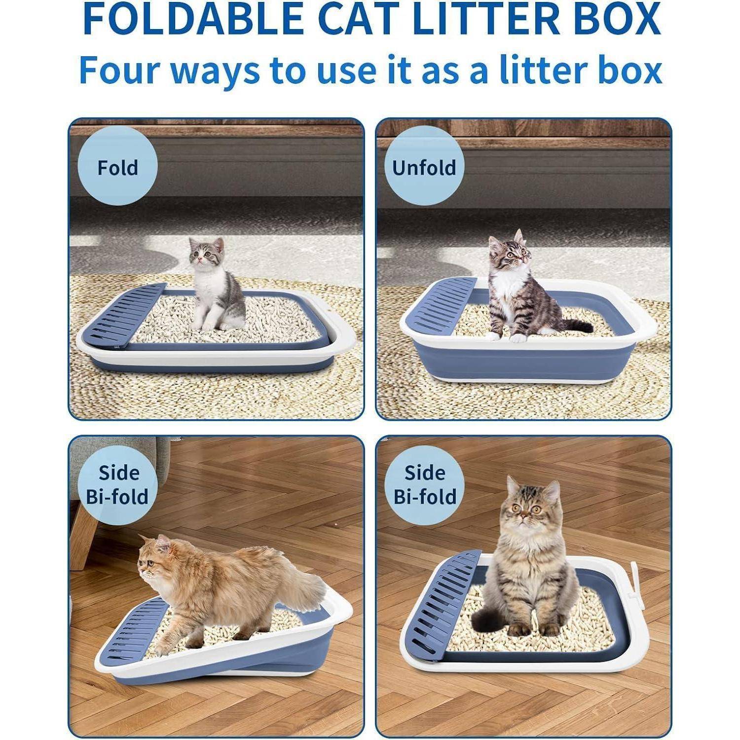 Katzentoilette Groß Flach mit Schaufel Niedrig Reisetoilette Faltbar