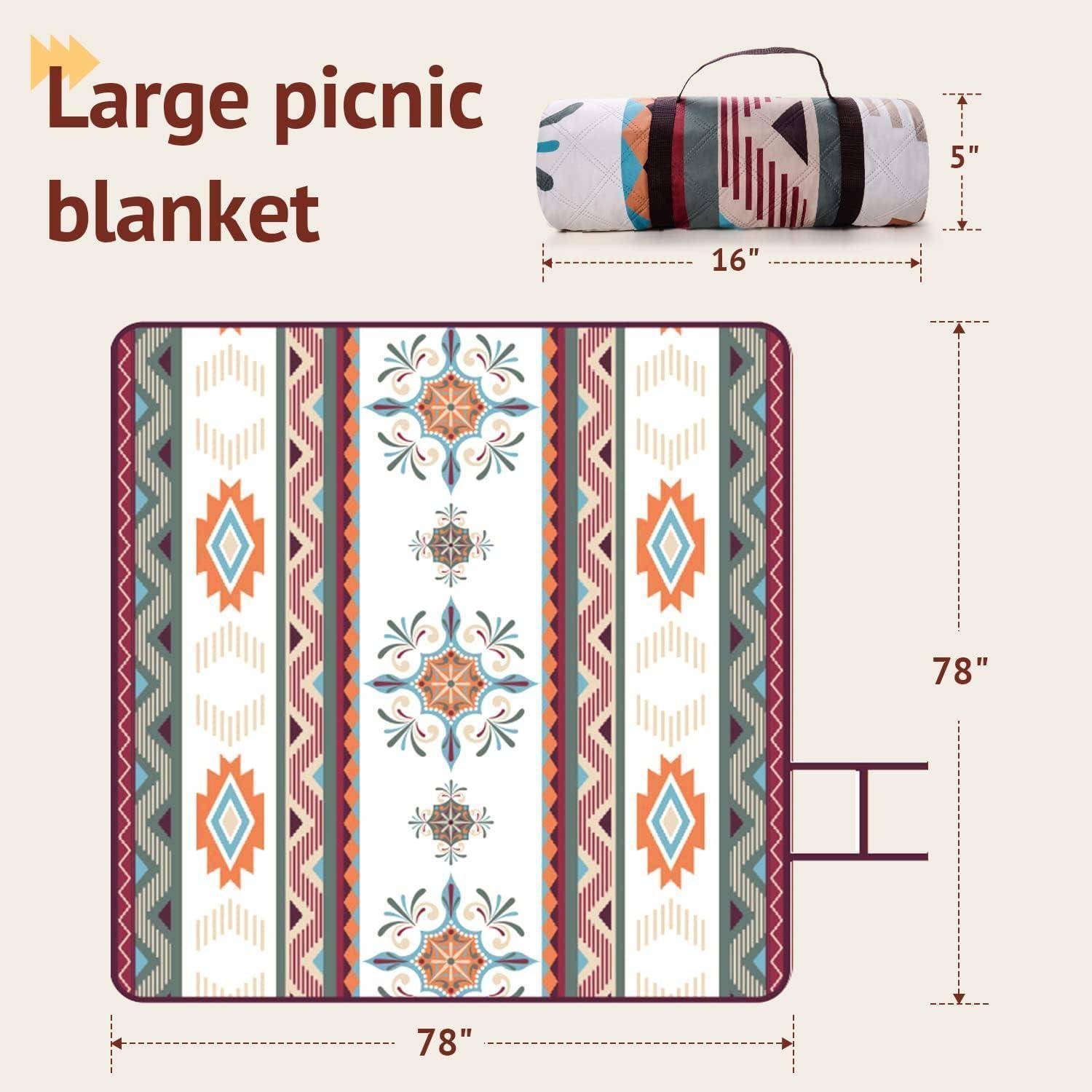 Picknickdecke 200x200cm Stranddecke Sandfrei Waschbar Grün