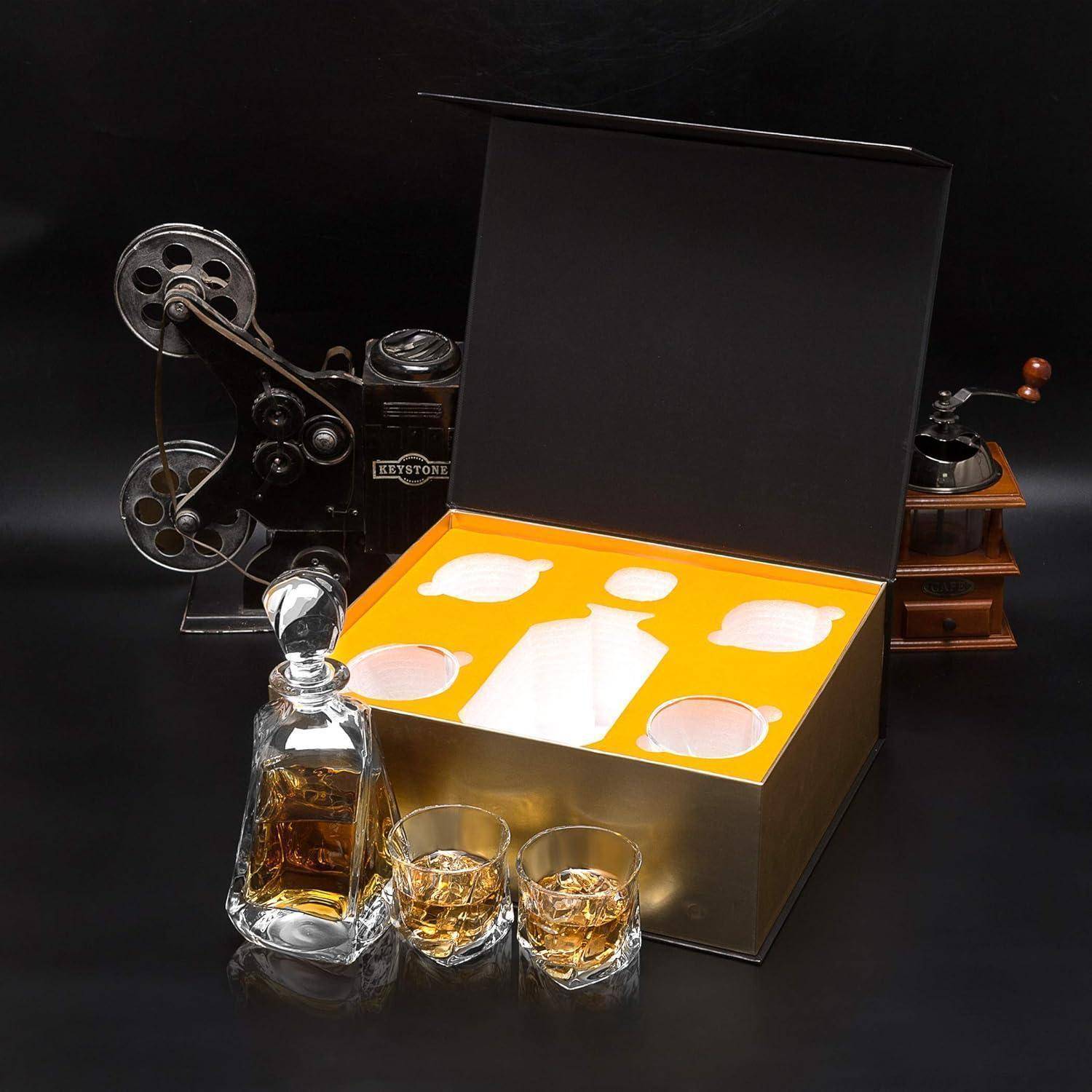 5-teiliges Whisky Gläsern und Karaffe Set 650ml Dekanter 4x 210ml