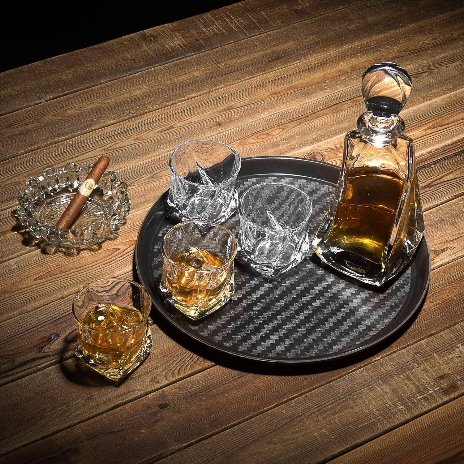5-teiliges Whisky Gläsern und Karaffe Set 650ml Dekanter 4x 210ml