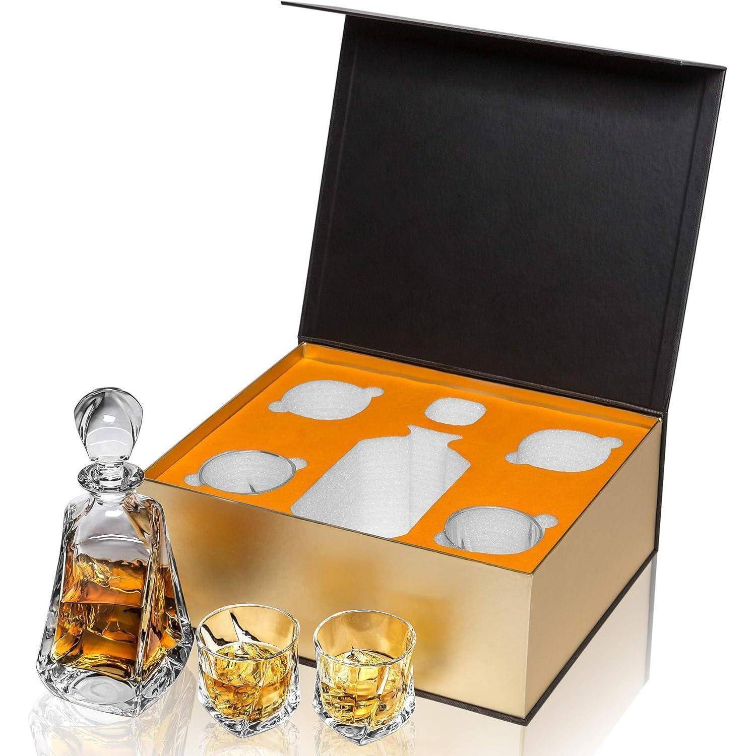 5-teiliges Whisky Gläsern und Karaffe Set 650ml Dekanter 4x 210ml