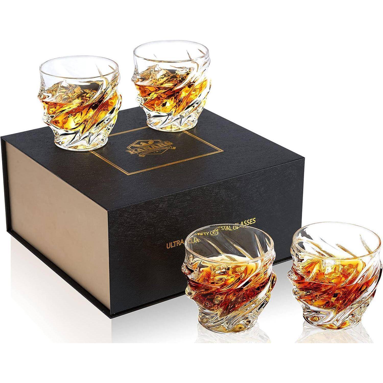 Whisky Gläser Bleifrei Kristallglas 4-teilig 260ml Luxus Geschenk