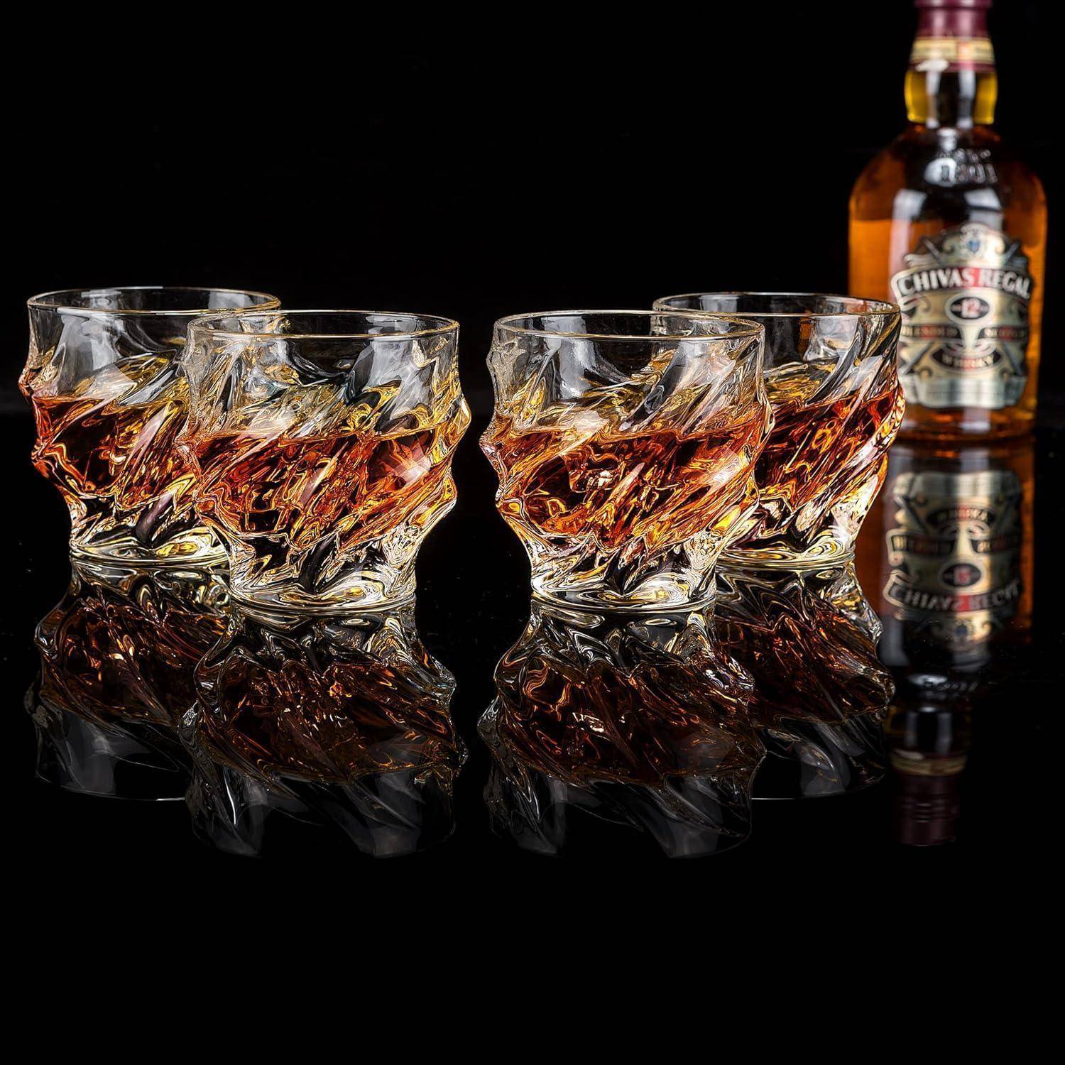 Whisky Gläser Bleifrei Kristallglas 4-teilig 260ml Luxus Geschenk