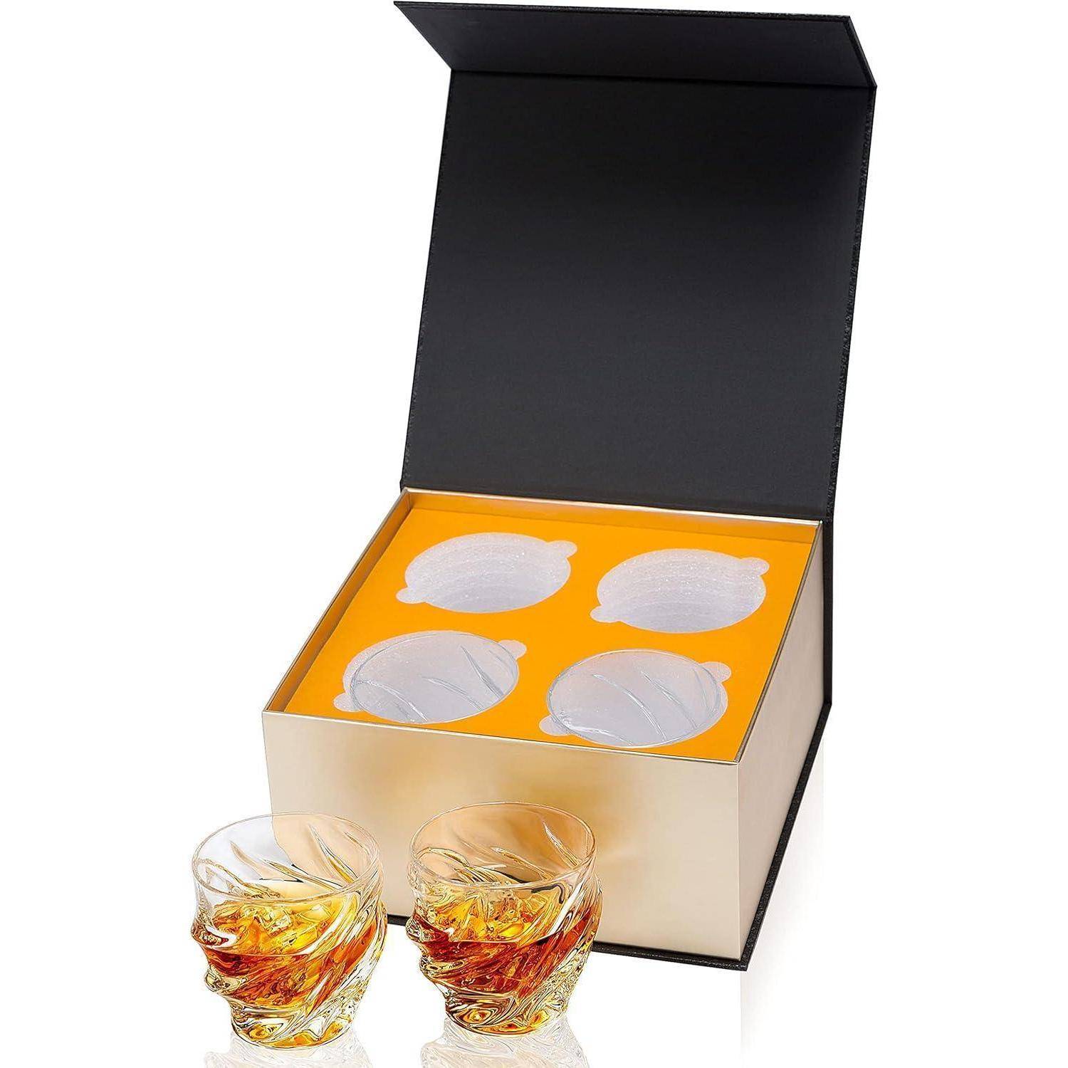 Whisky Gläser Bleifrei Kristallglas 4-teilig 260ml Luxus Geschenk