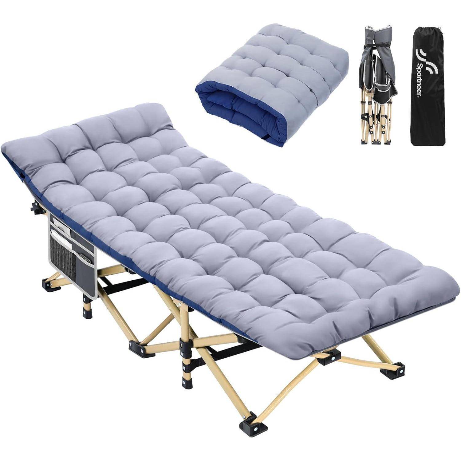 Feldbett mit Matratze 71cm 204KG Klappbett Campingbett Gästebett