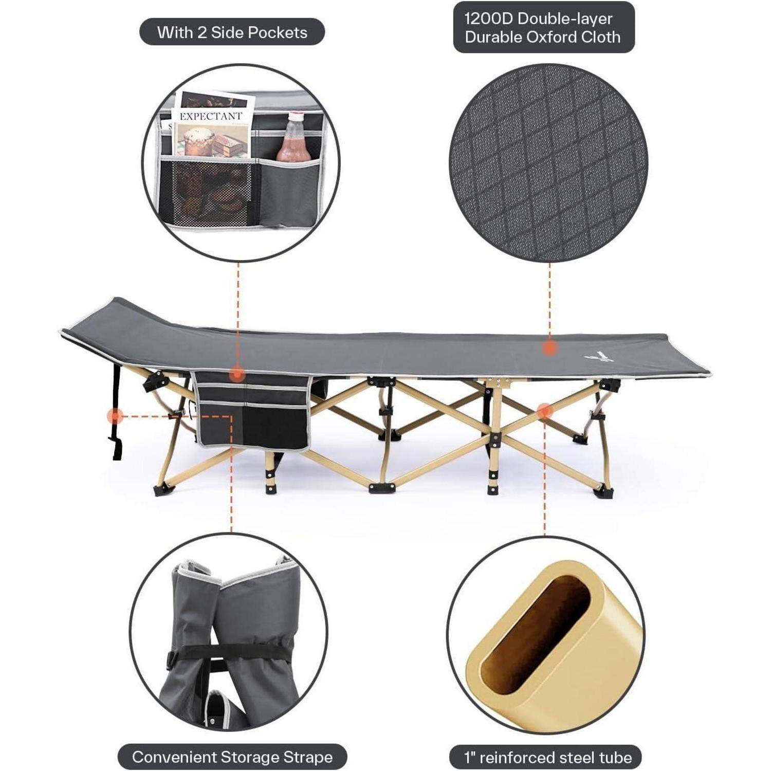 Feldbett mit Matratze 71cm 204KG Klappbett Campingbett Gästebett