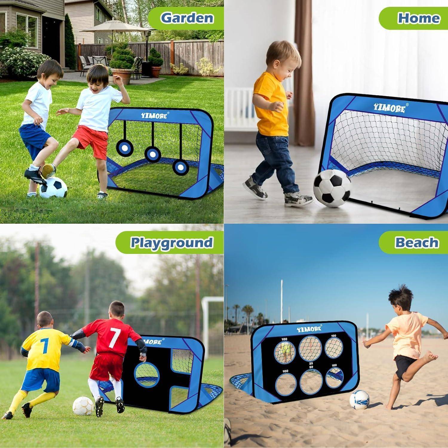 Fussballtor Kinder Garten Mini Tragetasche 4 Spielmodi Acid Blue