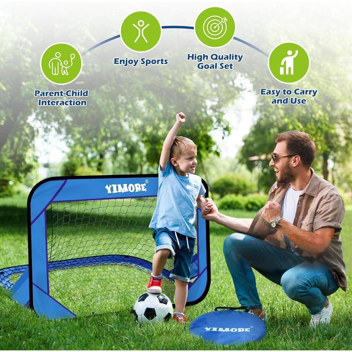 Fussballtor Kinder Garten Mini Tragetasche 4 Spielmodi Acid Blue