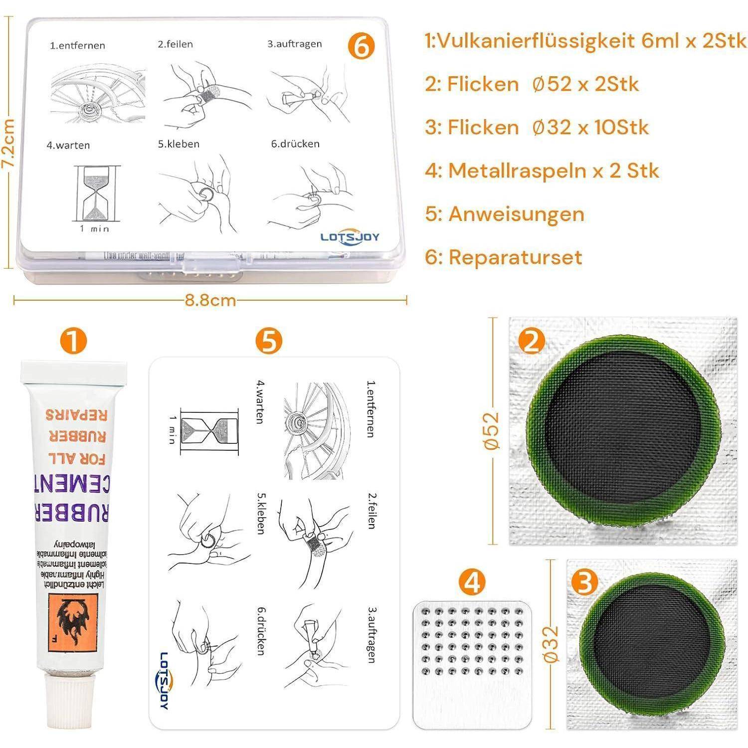 Fahrrad Flickzeug Set Reparaturset für Reifen Motorräder BMX