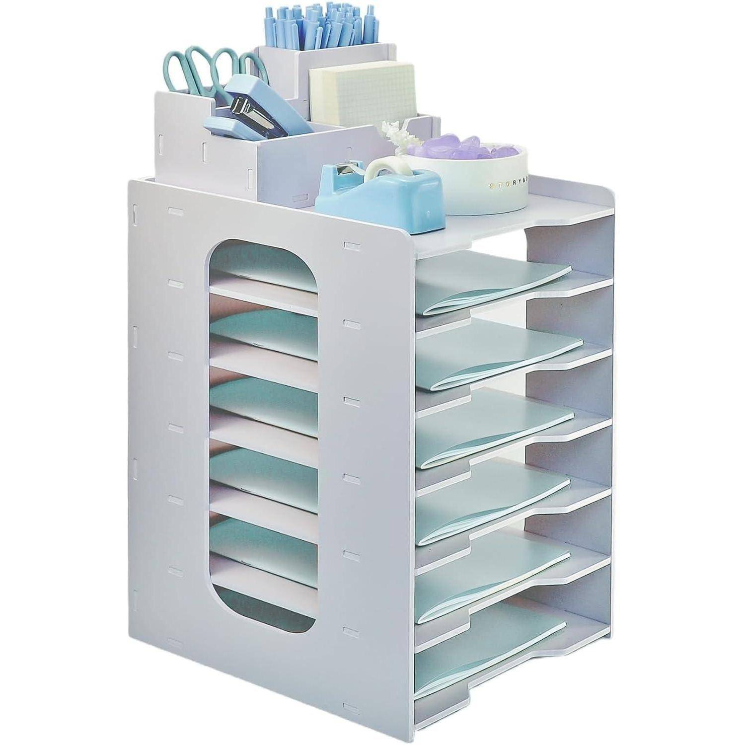 Holz Briefablage mit Stifthalter 7-Tier Organizer