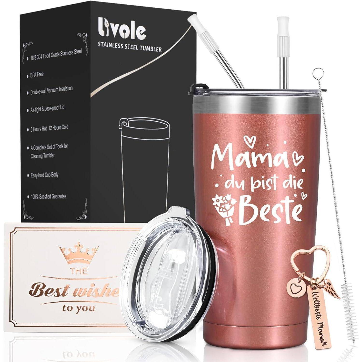 Thermobecher Edelstahl 600ml 20oz (600ml) Mama, du Bist die Beste
