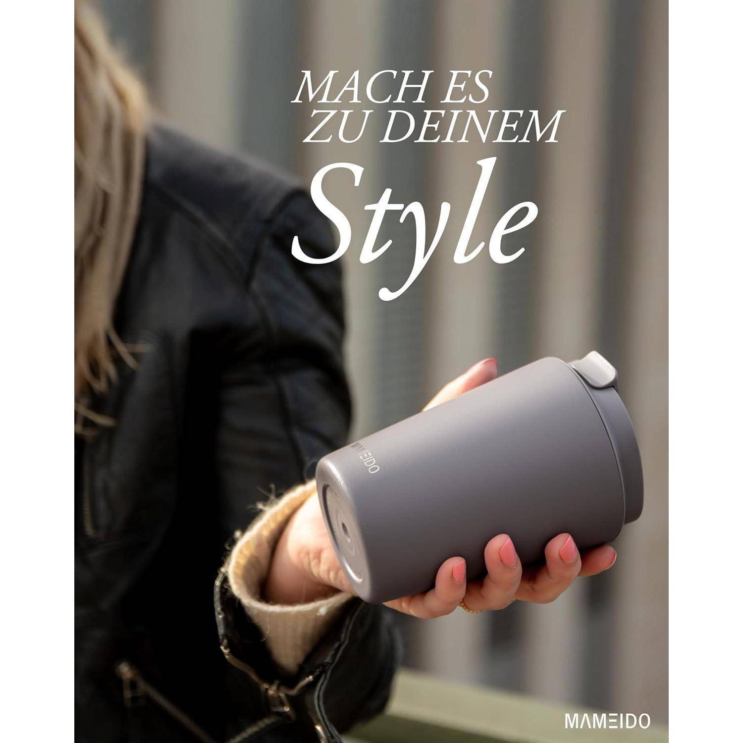 Thermobecher 350ml 470ml 700ml doppelwandig isoliert Taupe Grey