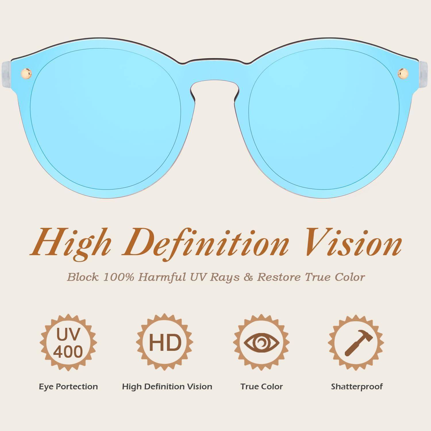 Sonnenbrille verspiegelt groß rund UV400 schwarz hält lange Zeit