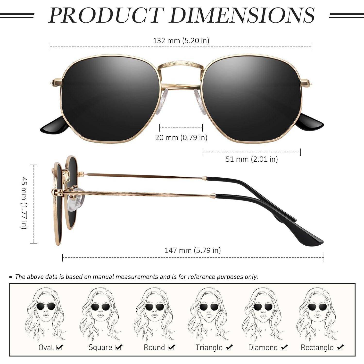 Sonnenbrille Damen Herren Polarisiert Mode UV400 Schutz Metallrahmen