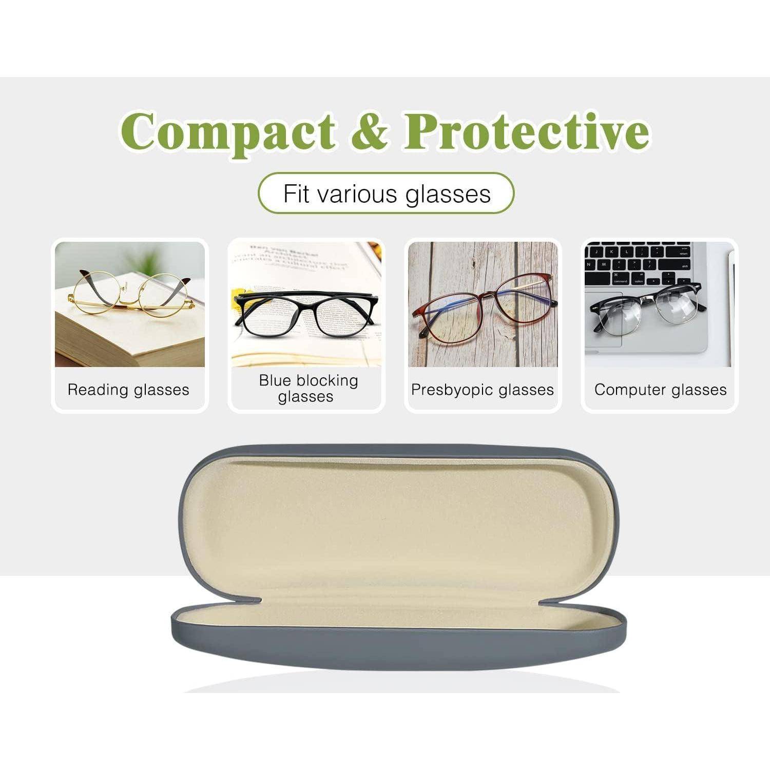 Brillenetui Hardcase Kratzfest Sonnenbrille Damen Herren Grau