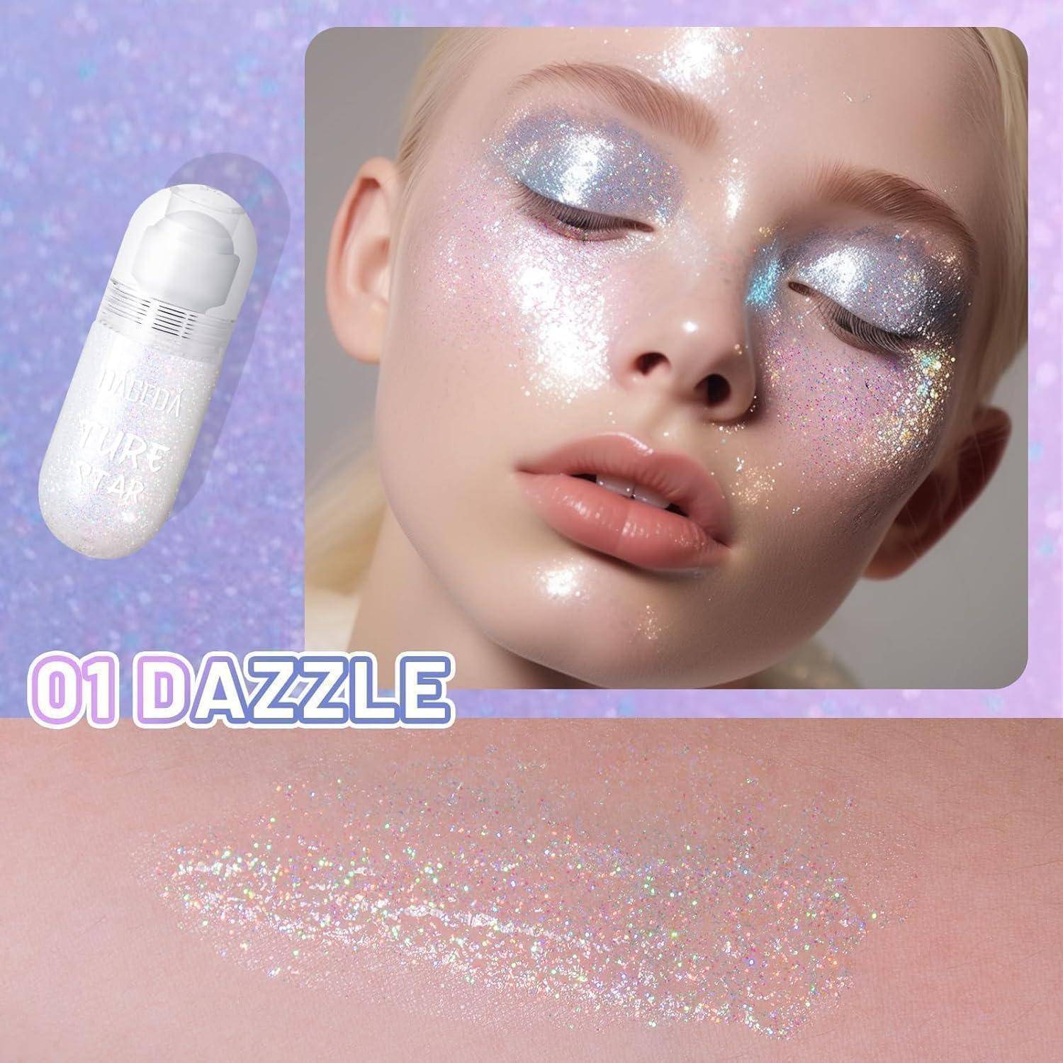 Glitter Gel Body Rollon Face Hair Mermaid Rave Halloween 01 Dazzle