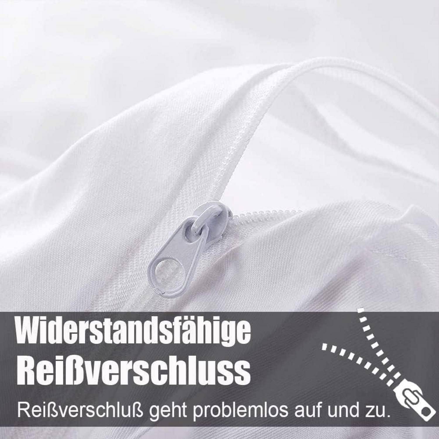 Kissenbezug 50x50 2er Set Weiß Mikrofaser bügelfrei Reißverschluss