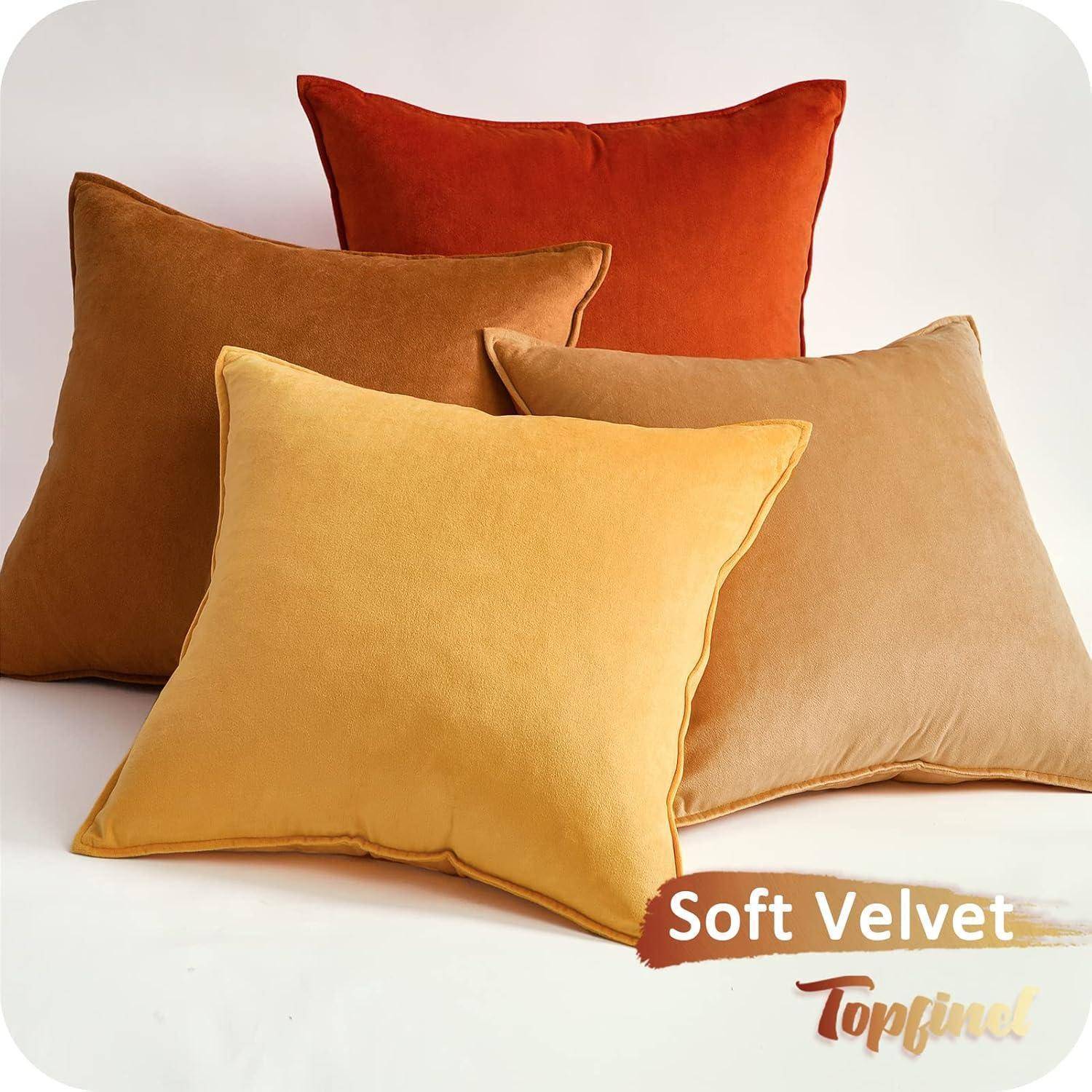 Kissenbezug Samt Farbverlauf gelb orange 60 x 60 cm 4 Stück Gelb serie
