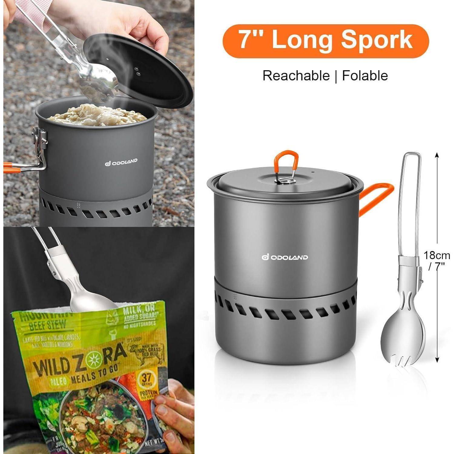 Camping Geschirr Set mit Brenner und Töpfen für Outdoor Trekking