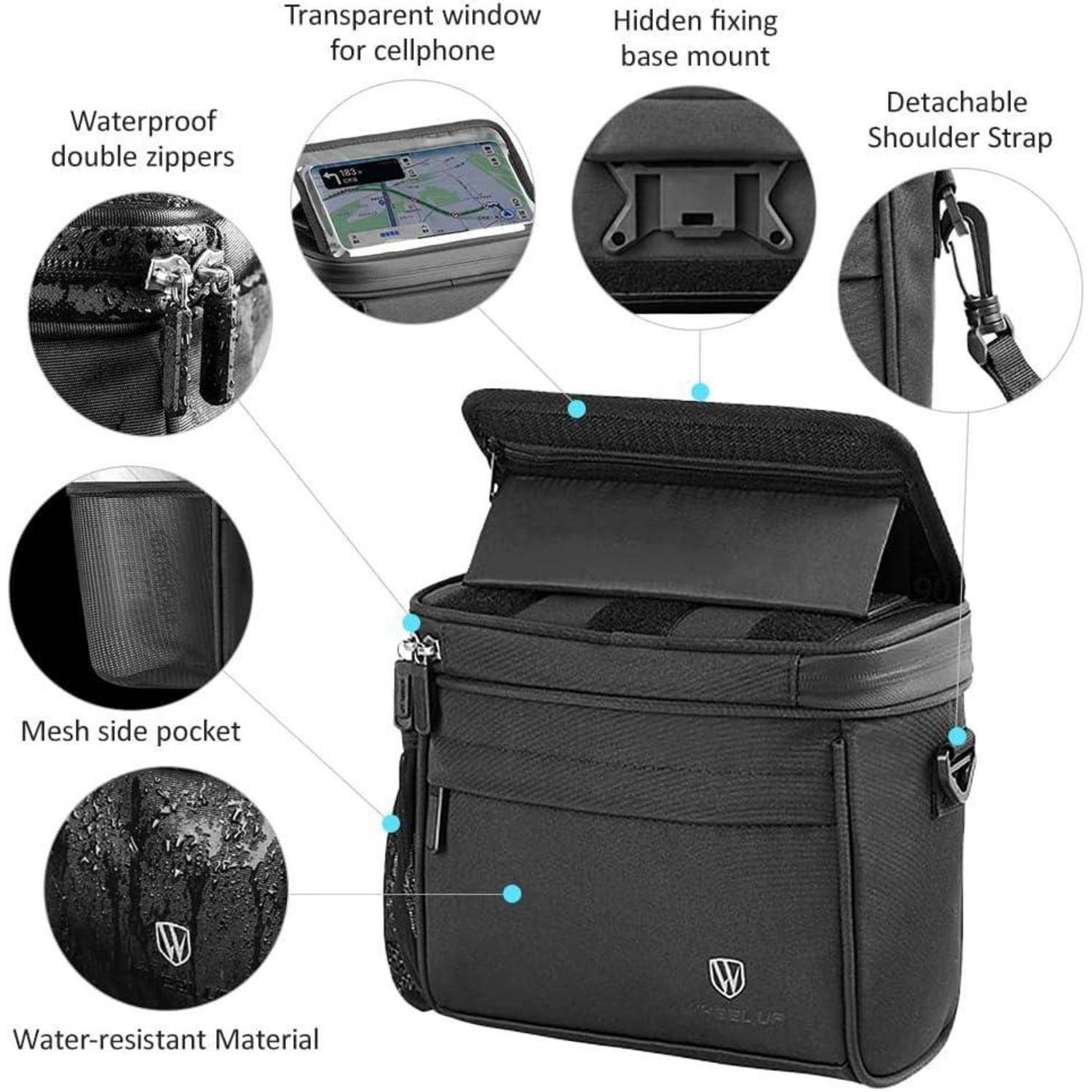 Fahrrad Lenkertasche Wasserdicht mit TPU-Fenster und