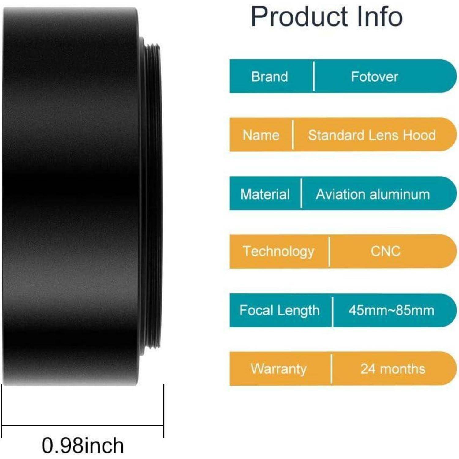 Objektivdeckel Center Pinch Schraube 58mm Standard Gegenlichtblende