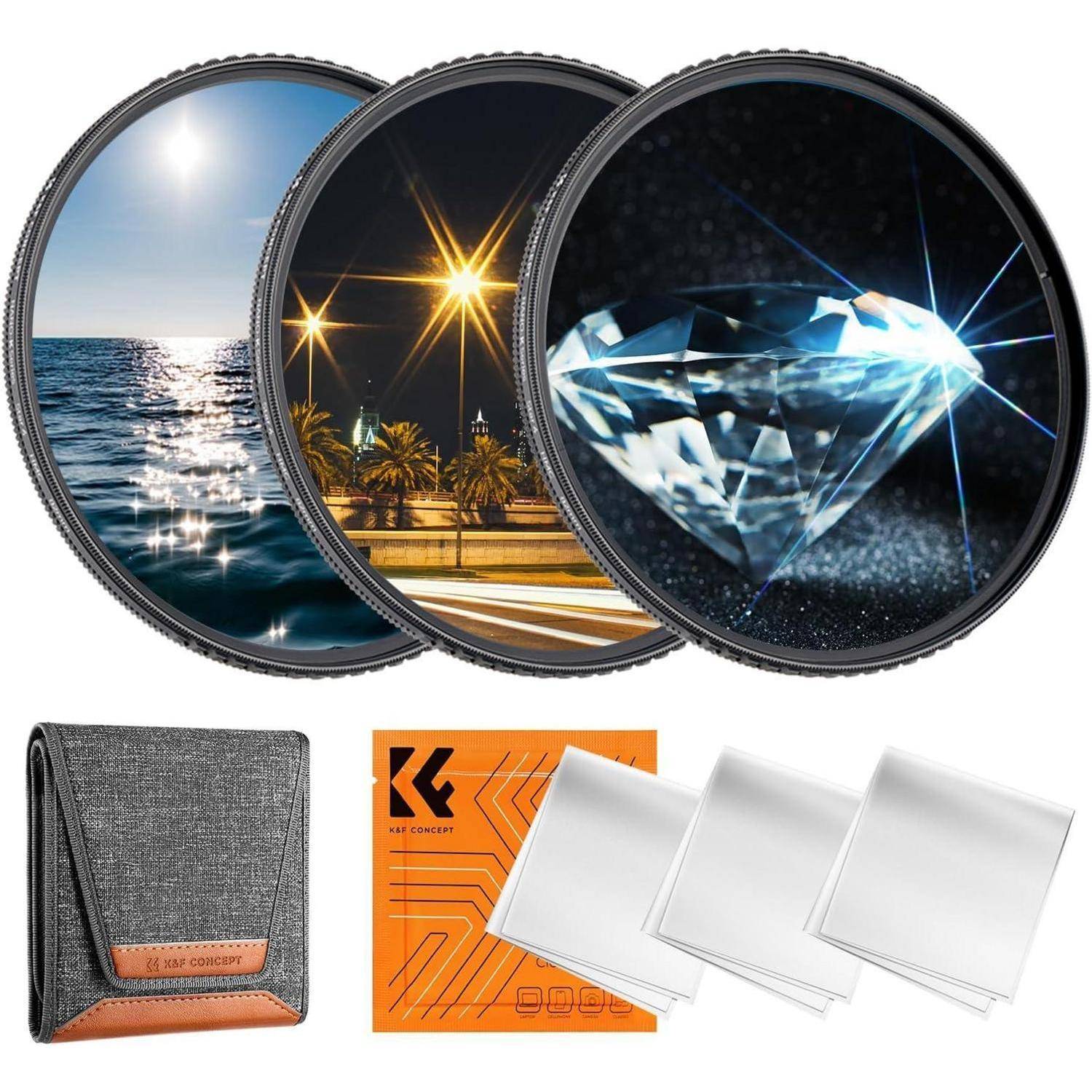 58mm Sternfilter Set 4/6/8 Punkte für Starlight-Effekte