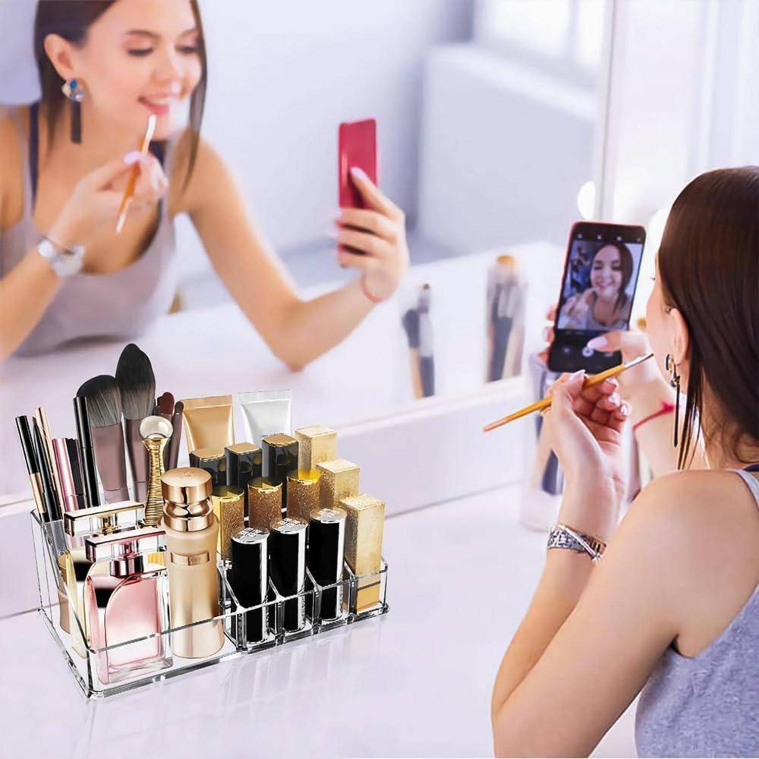 Kosmetik Organizer Acryl Lippenstiftständer 16 Fächer Badezimmer