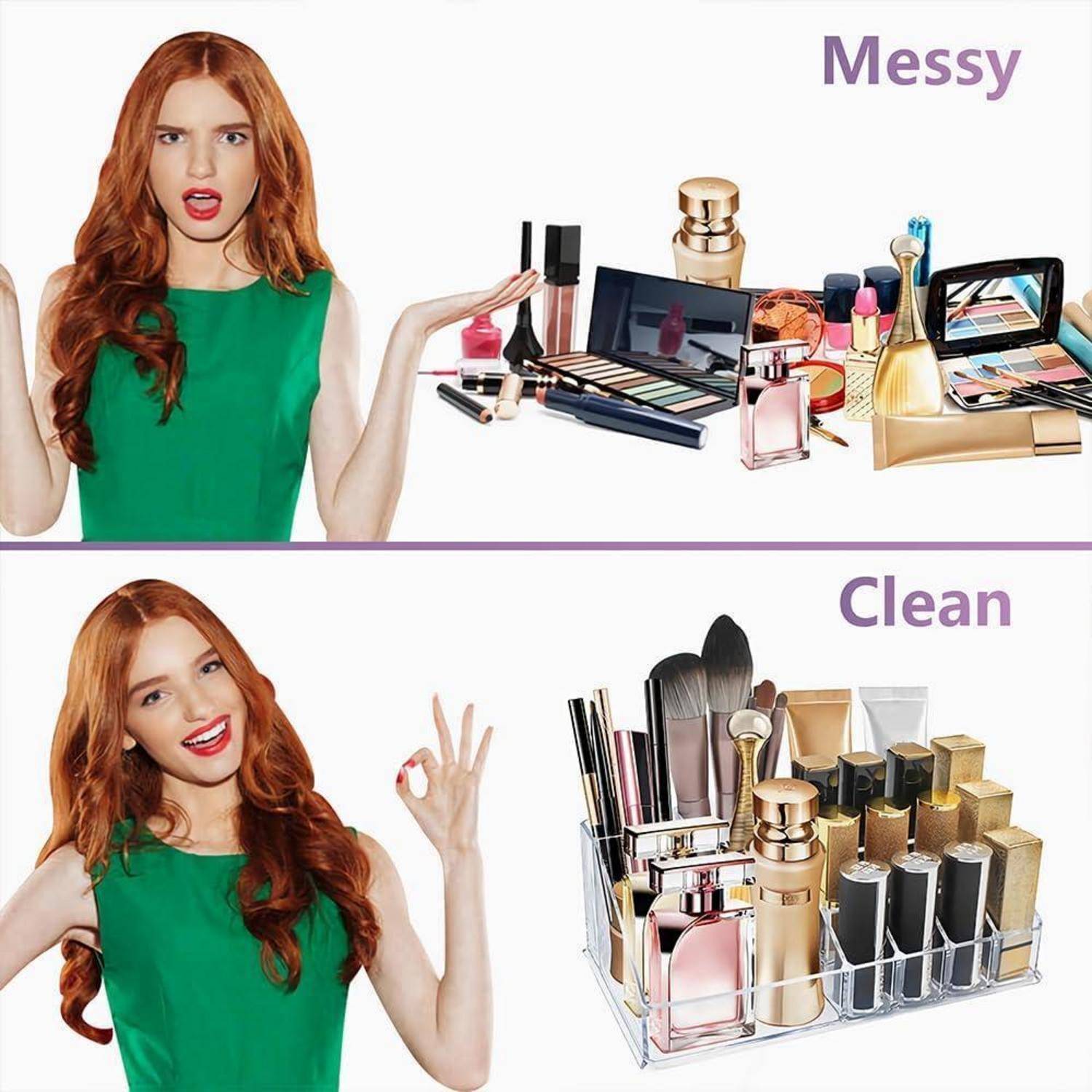 Kosmetik Organizer Acryl Lippenstiftständer 16 Fächer Badezimmer