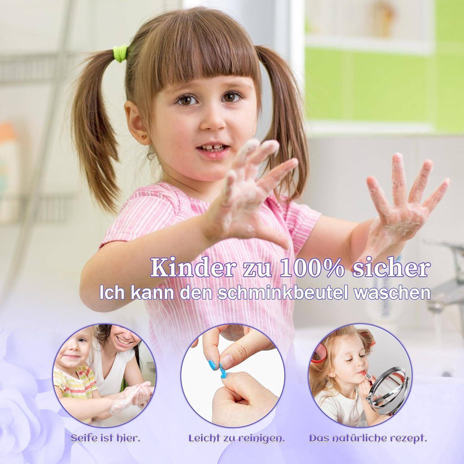 Kinderschminke Set Mädchen 57 PCS Schminkkoffer Waschbar Make Up