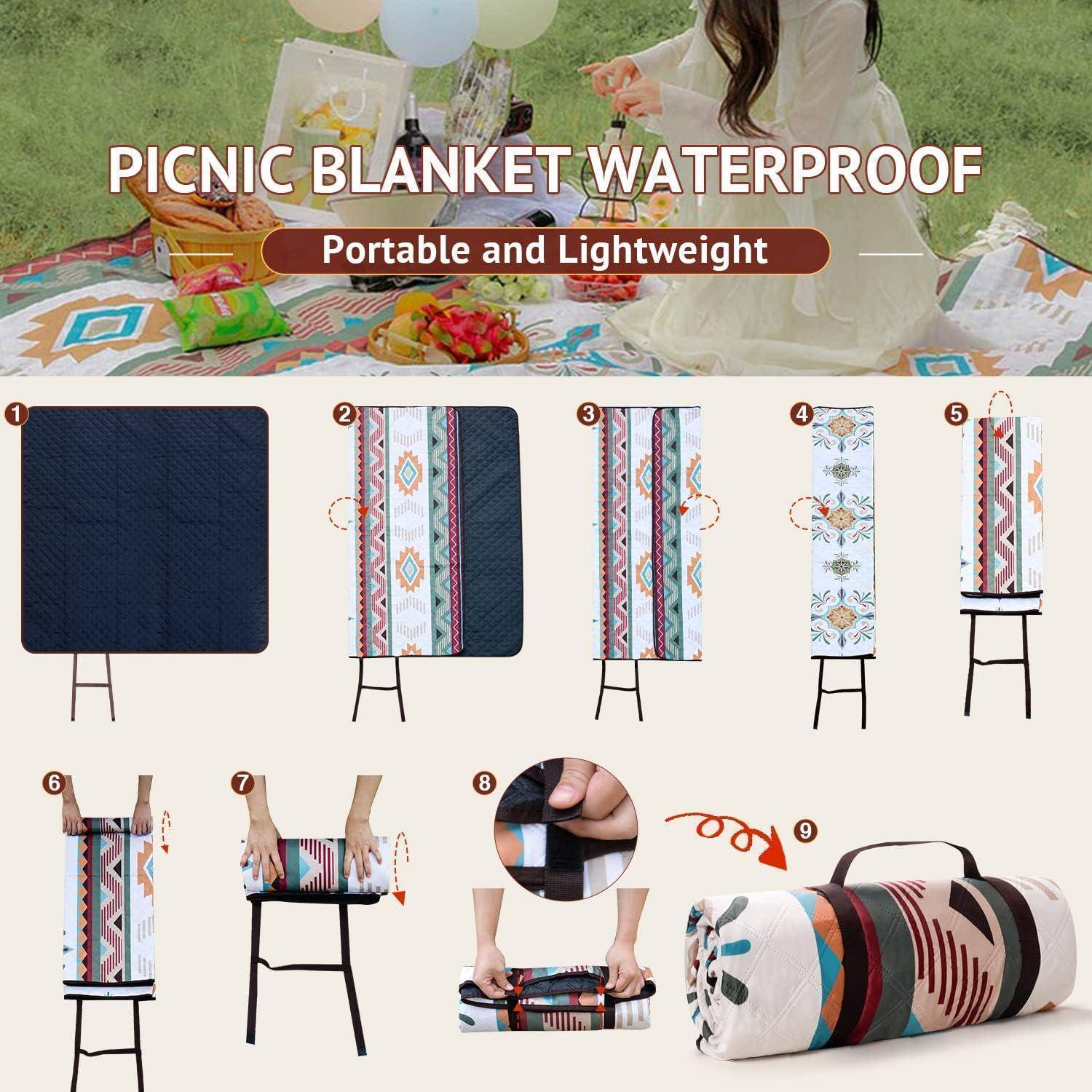 Picknickdecke wasserdichte Stranddecke Grün 200 x 300 cm (Rechteckig)