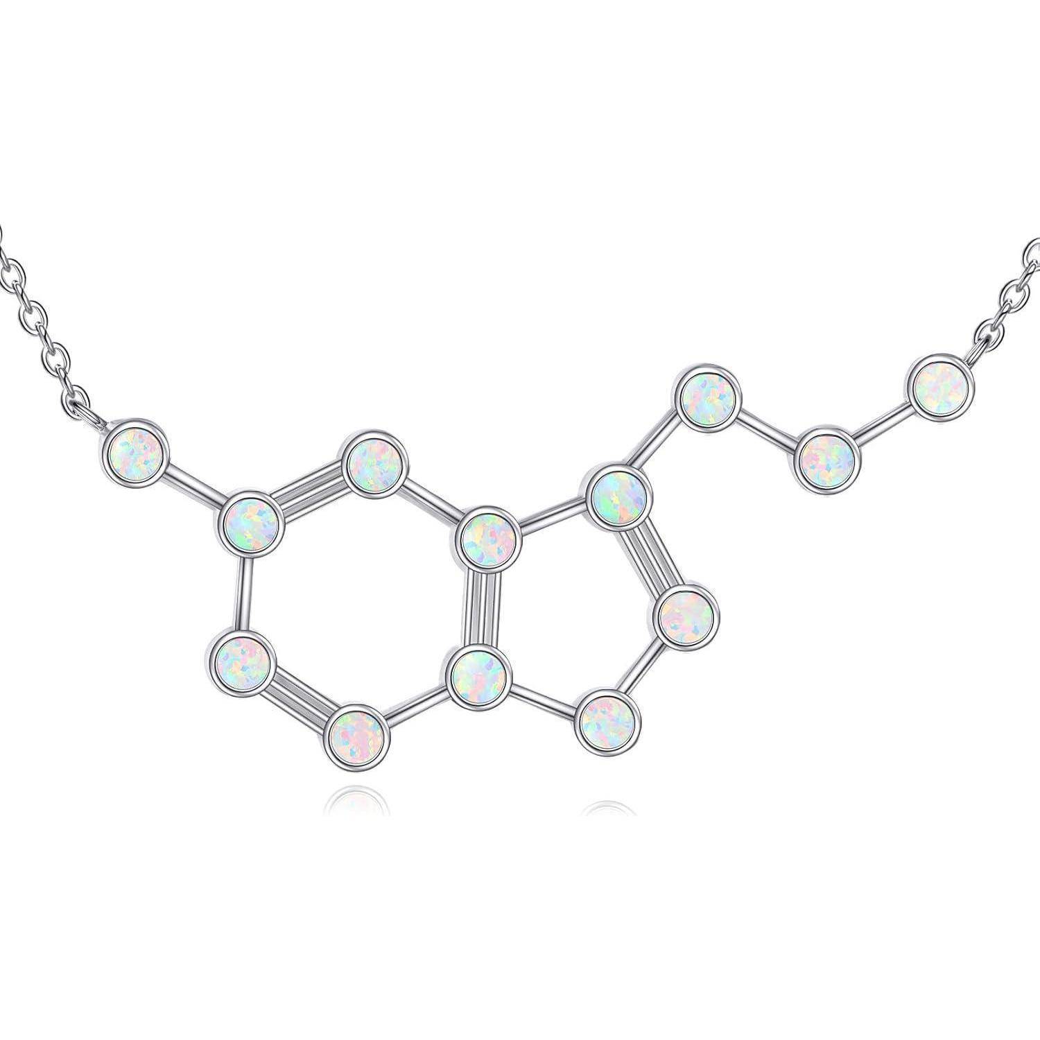 Molekulares Serotonin Halskette Opal Dopamin Schmuck - Geschenk für