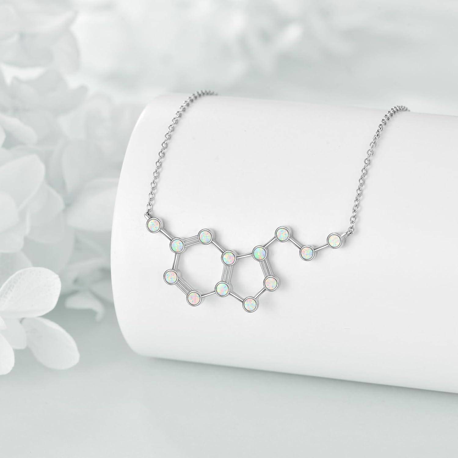 Molekulares Serotonin Halskette Opal Dopamin Schmuck - Geschenk für