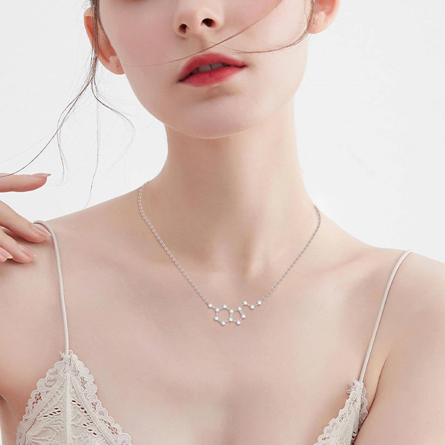 Molekulares Serotonin Halskette Opal Dopamin Schmuck - Geschenk für