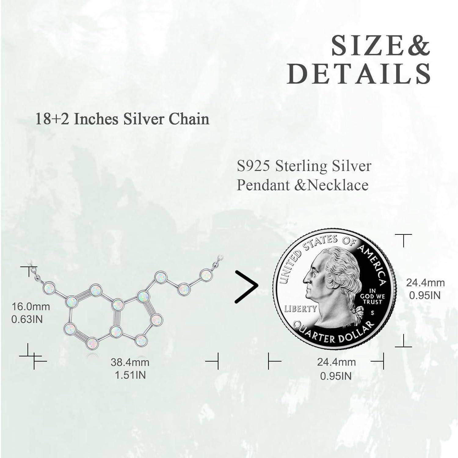 Molekulares Serotonin Halskette Opal Dopamin Schmuck - Geschenk für