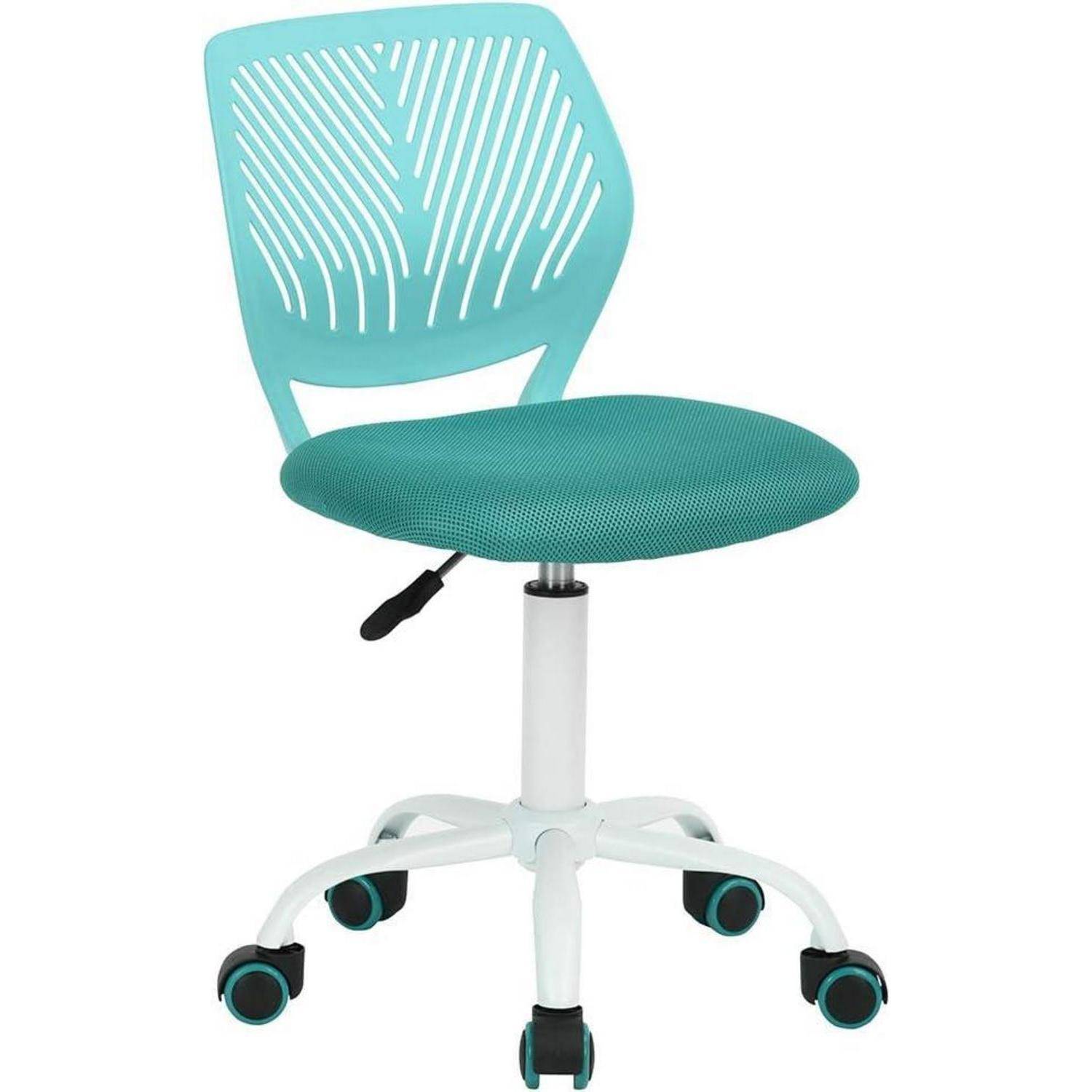 Verstellbarer Bürostuhl Türkis Grün Ergonomisch Stoffsitz
