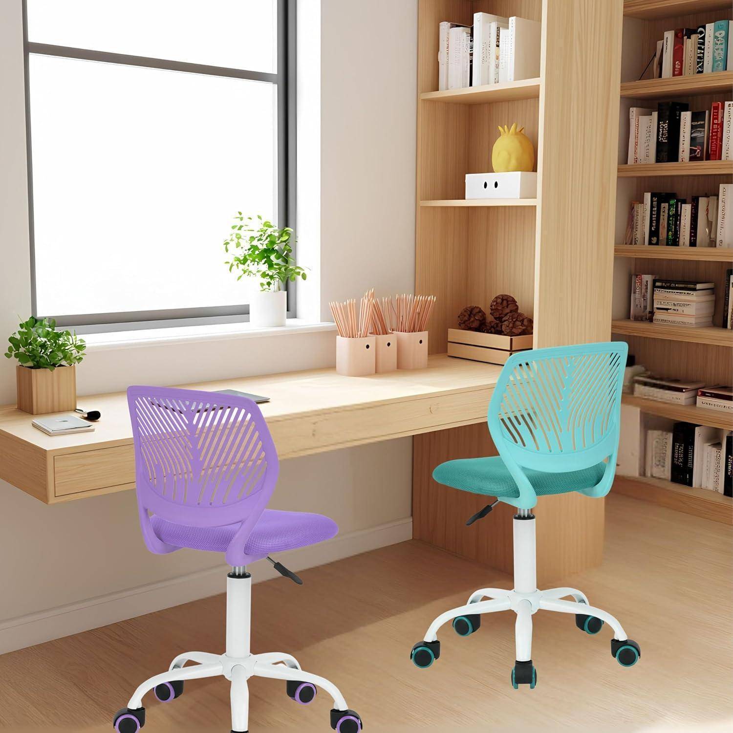 Verstellbarer Bürostuhl Türkis Grün Ergonomisch Stoffsitz