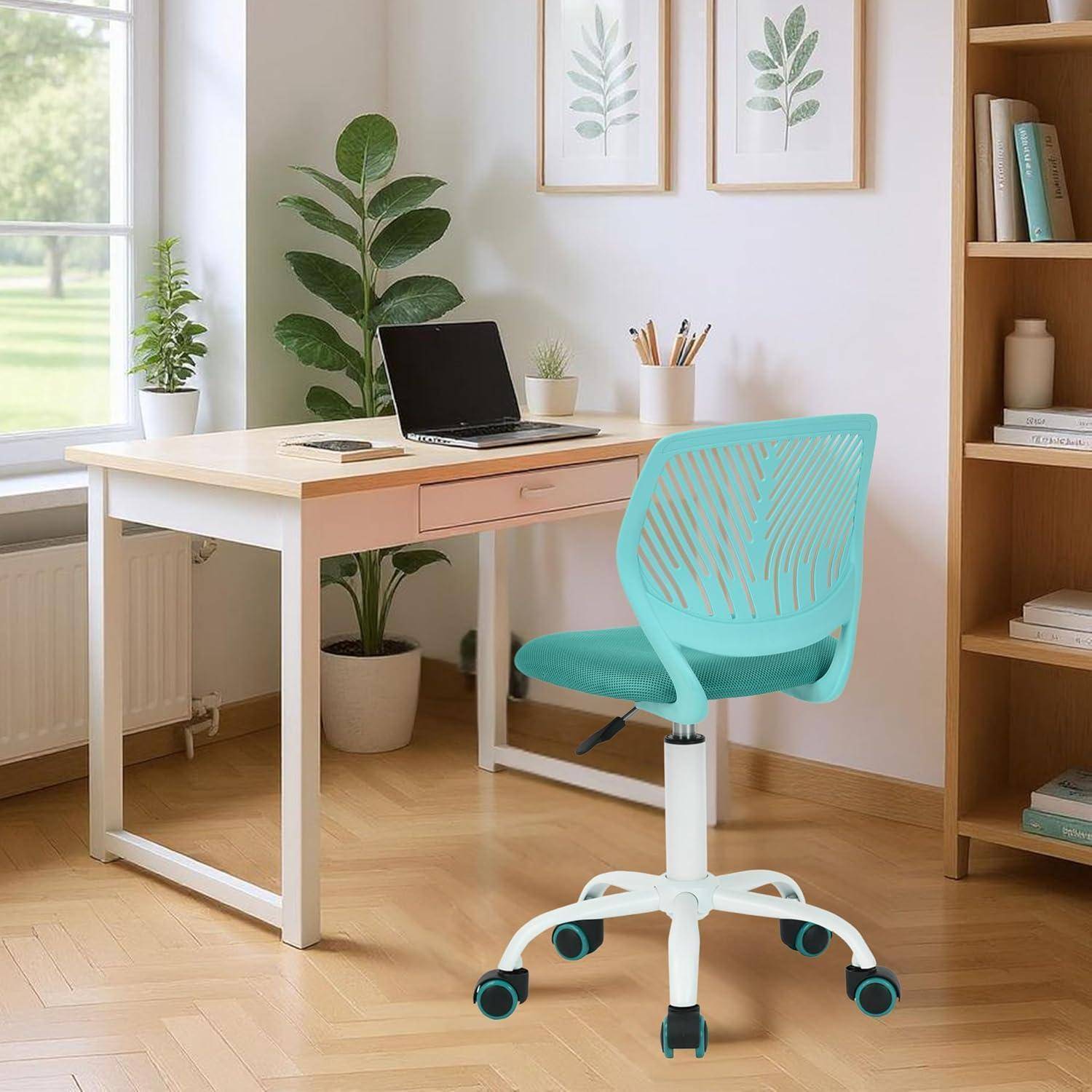 Verstellbarer Bürostuhl Türkis Grün Ergonomisch Stoffsitz