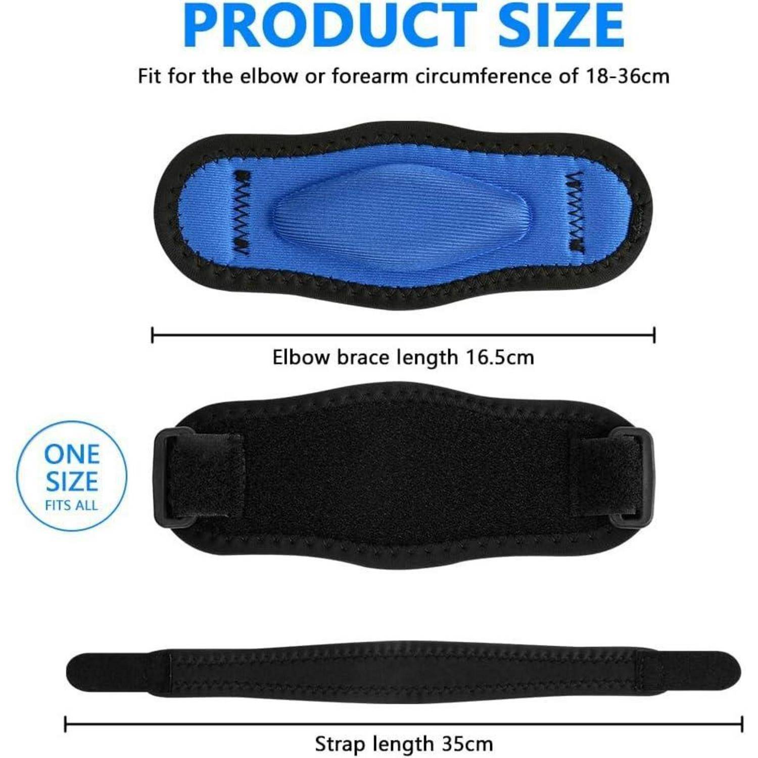 Ellenbogenbandage 2 Stück Tennisarm Golferellenbogen Blau