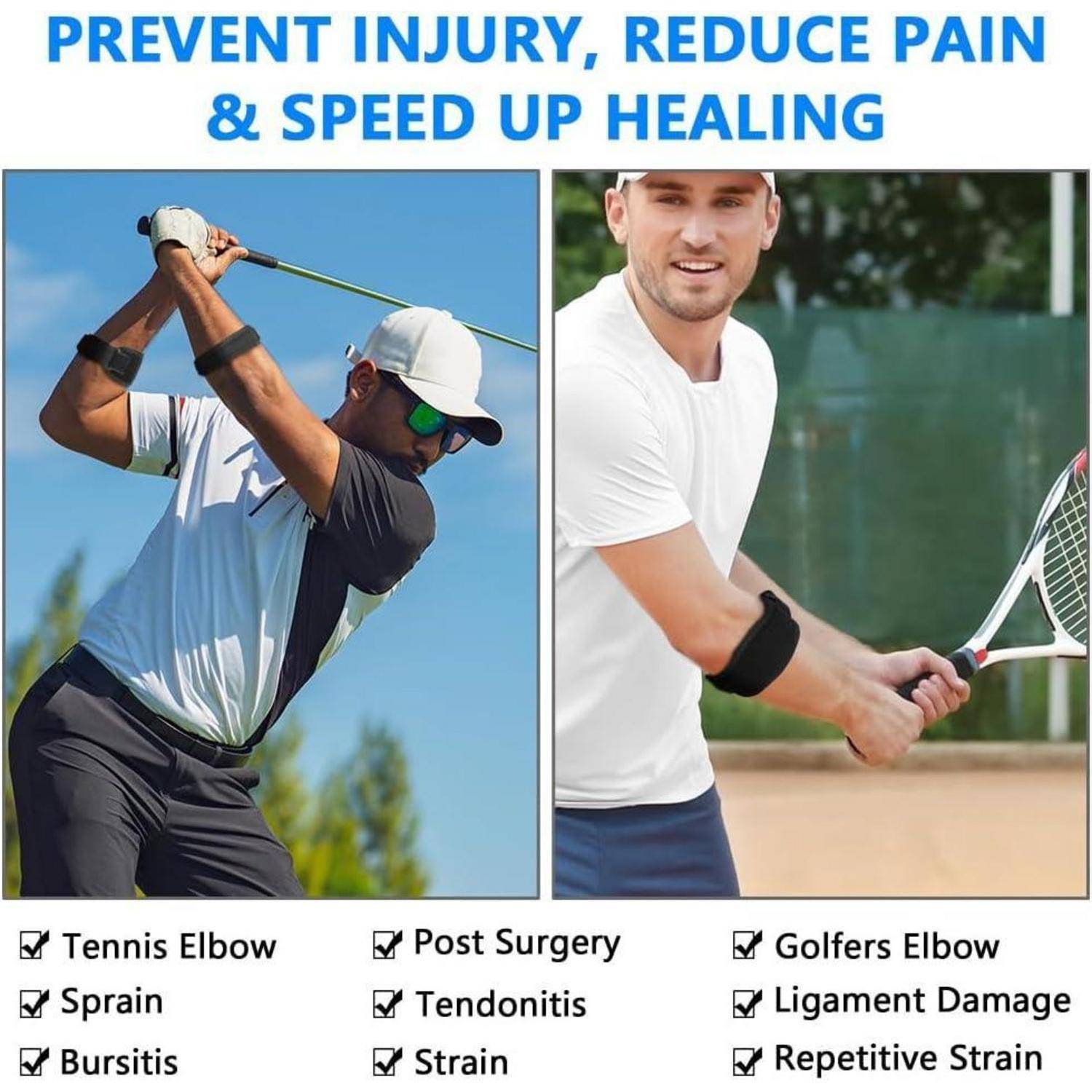 Ellenbogenbandage 2 Stück Tennisarm Golferellenbogen Blau