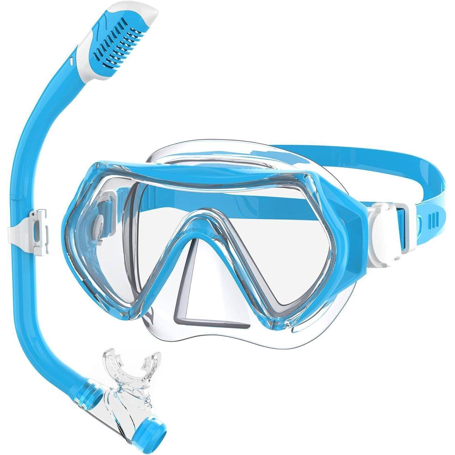 Taucherbrille Kinder Schwimmbrille Schnorchelmaske 180°Panorama HD