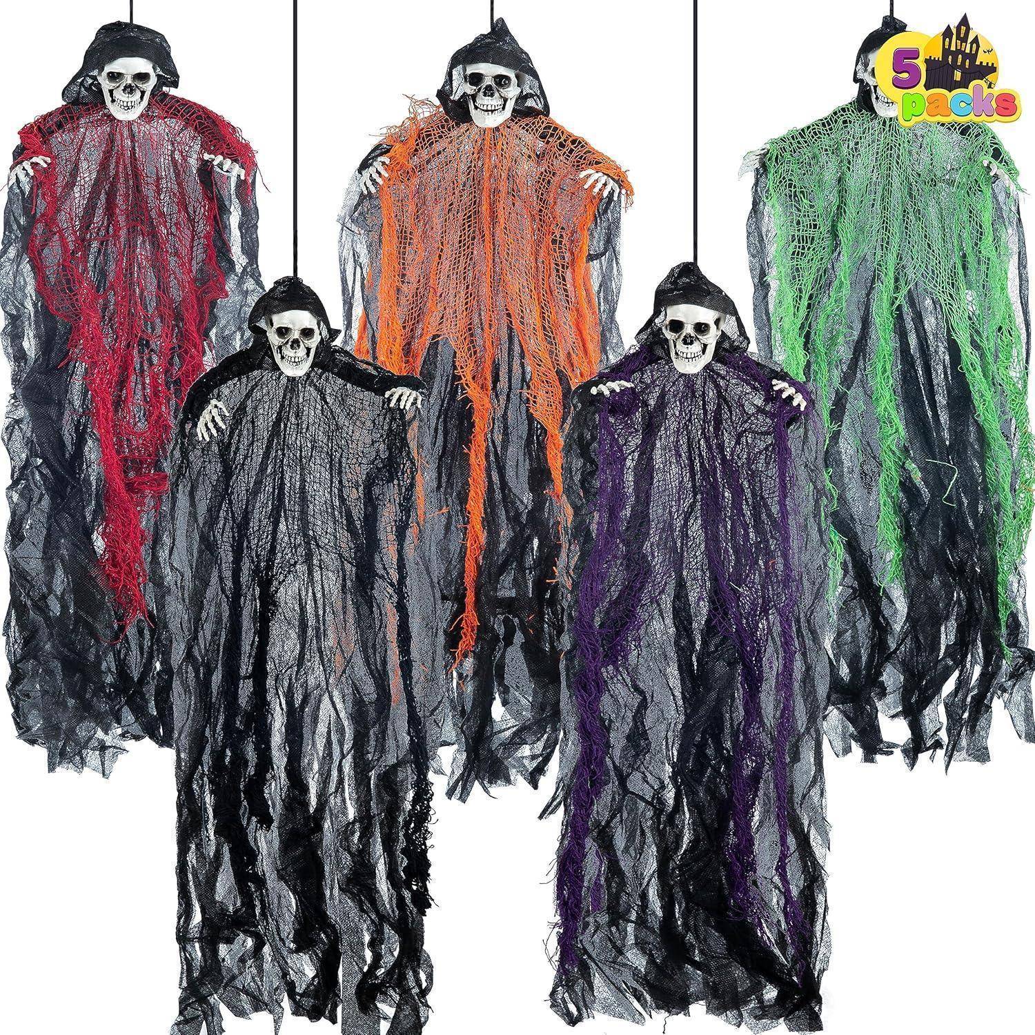 5 Stück Halloween hängende Sensenmänner Set 70,1 cm Skelett Geister