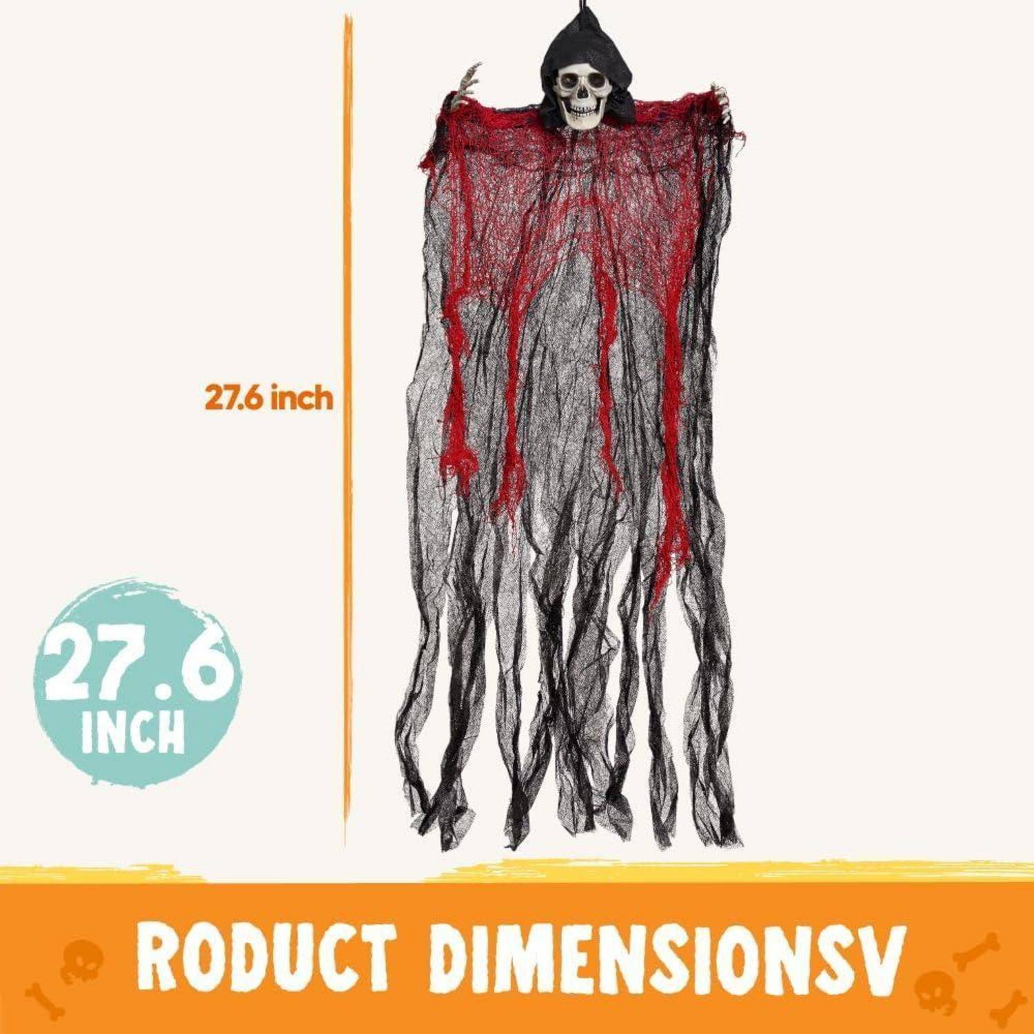 5 Stück Halloween hängende Sensenmänner Set 70,1 cm Skelett Geister