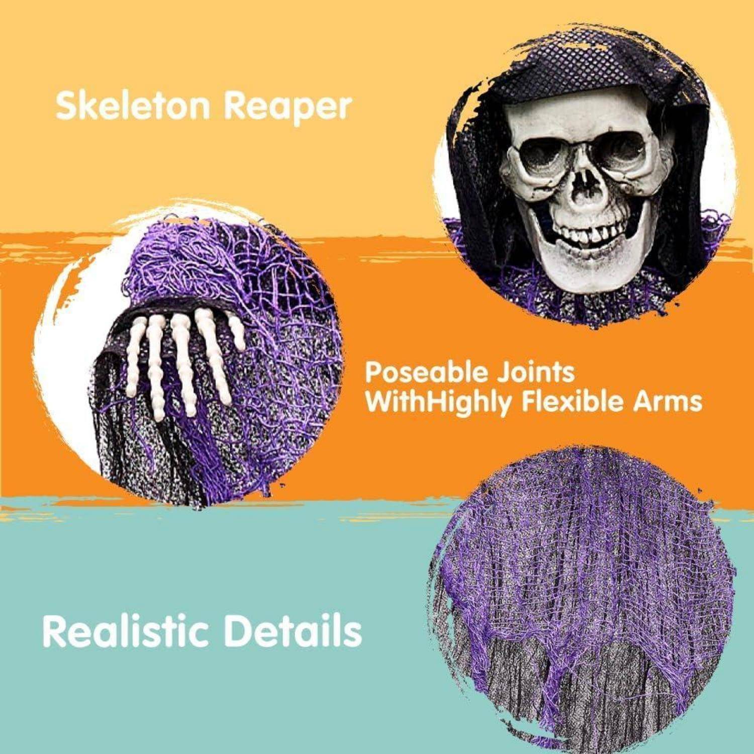 5 Stück Halloween hängende Sensenmänner Set 70,1 cm Skelett Geister