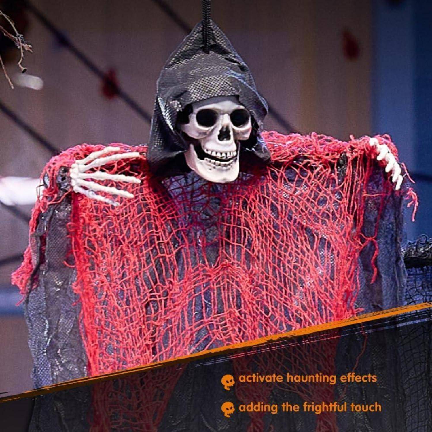 5 Stück Halloween hängende Sensenmänner Set 70,1 cm Skelett Geister
