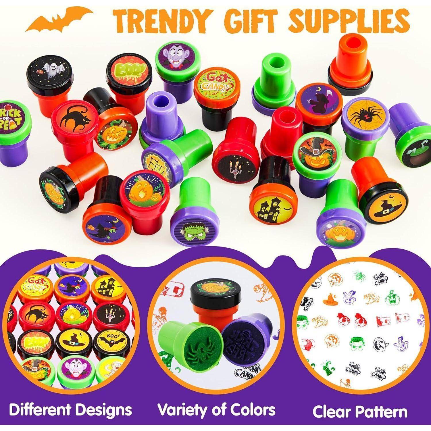 Halloween Stempel Set Kinder Selbstfärbende (25 Designs, für Party