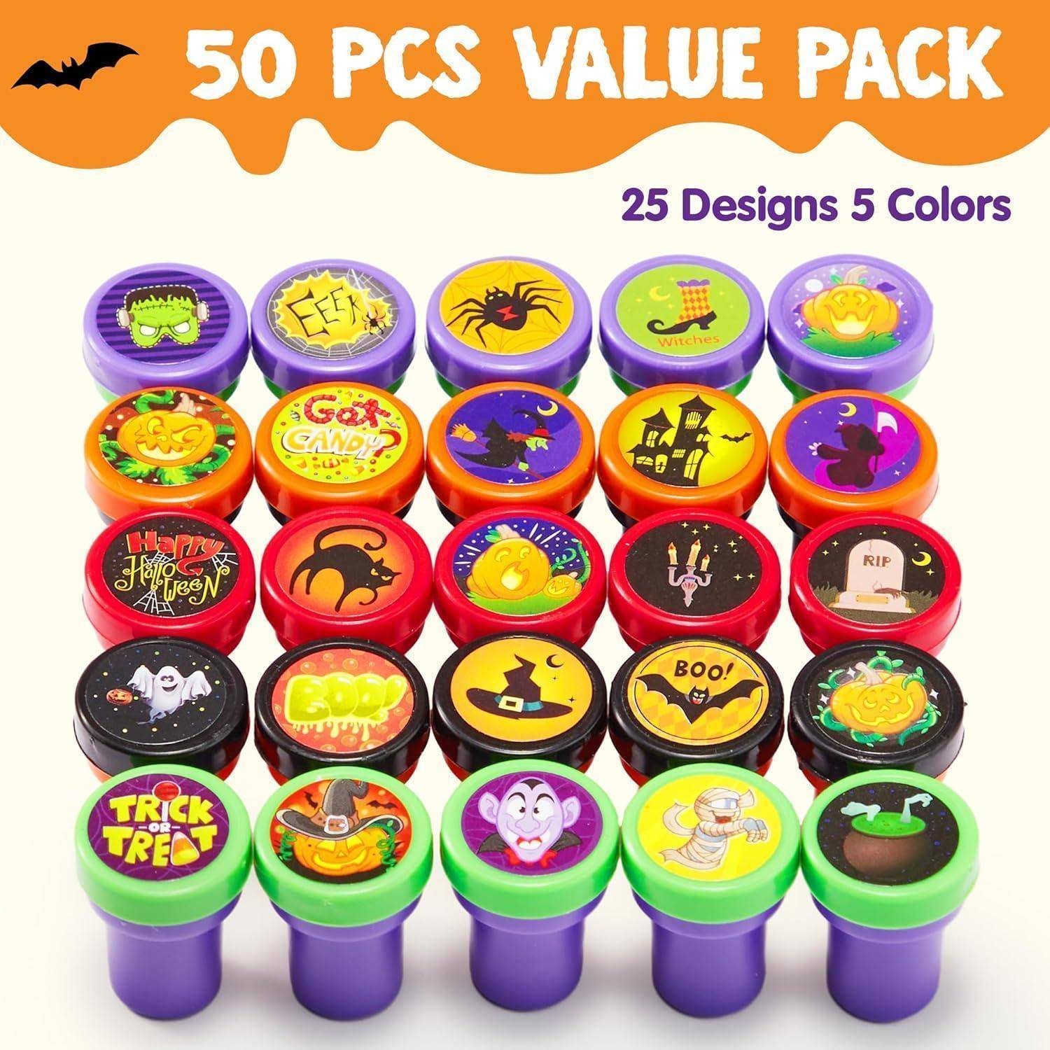 Halloween Stempel Set Kinder Selbstfärbende (25 Designs, für Party