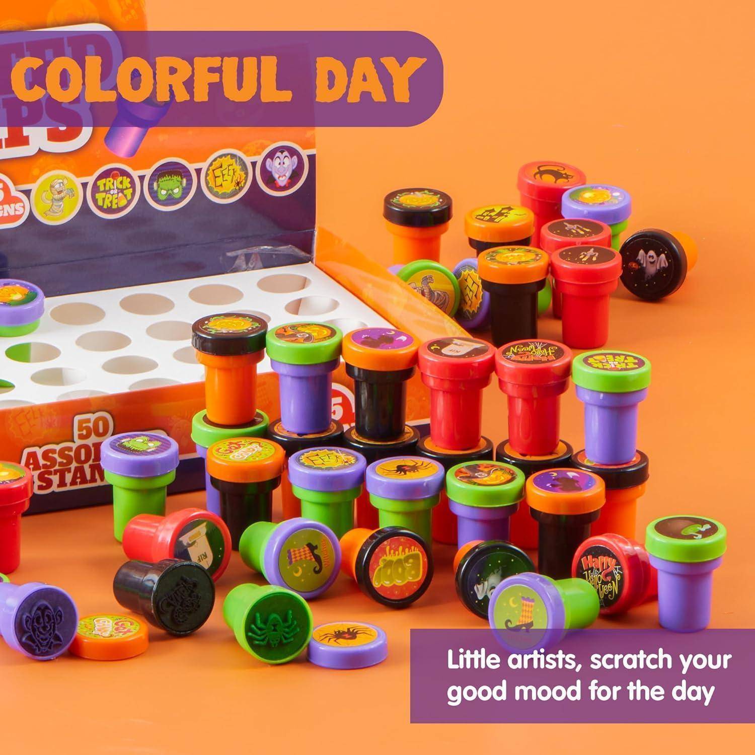 Halloween Stempel Set Kinder Selbstfärbende (25 Designs, für Party