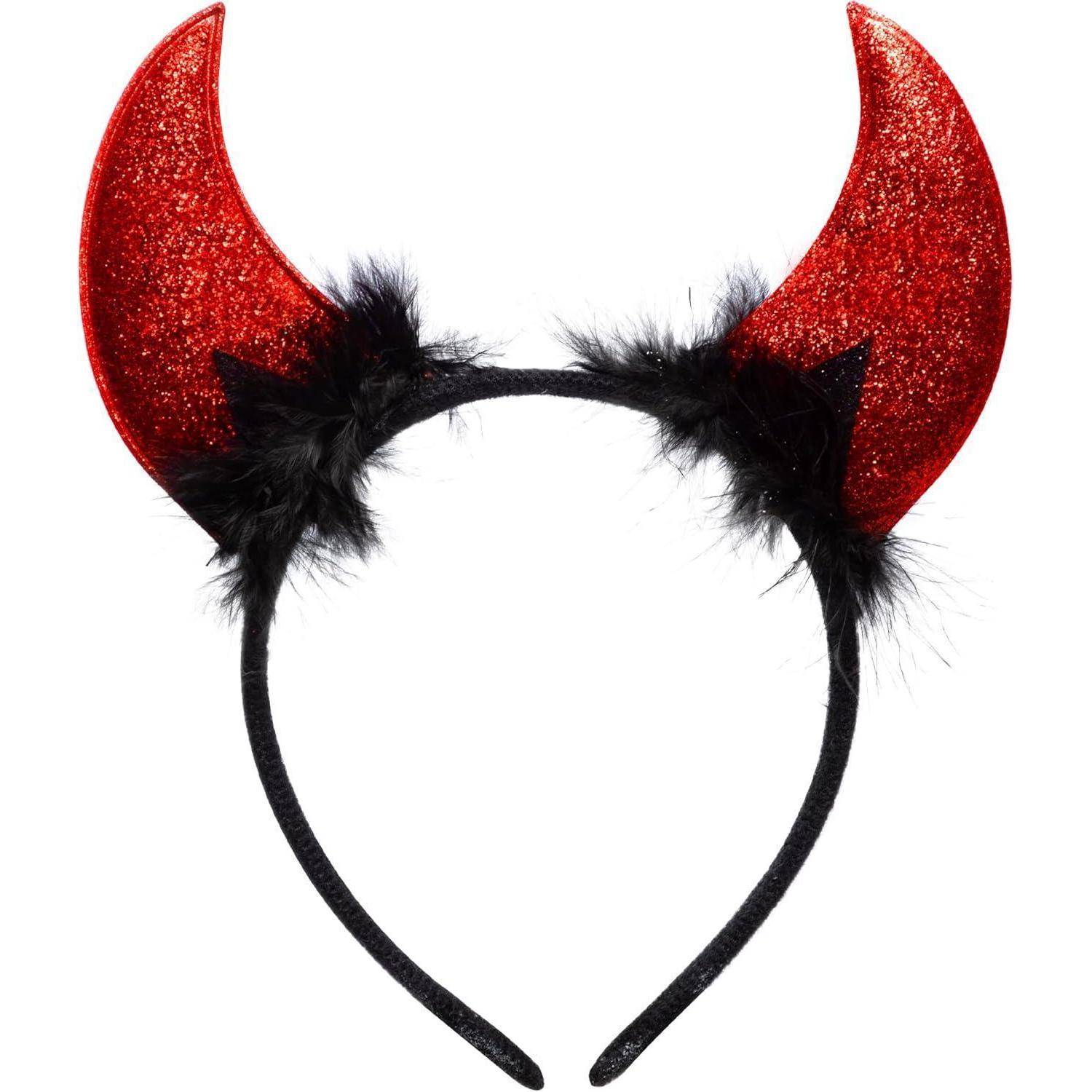 Halloween Teufelshörner Stirnband Dämonenhörner Rote Teufel Kostüm