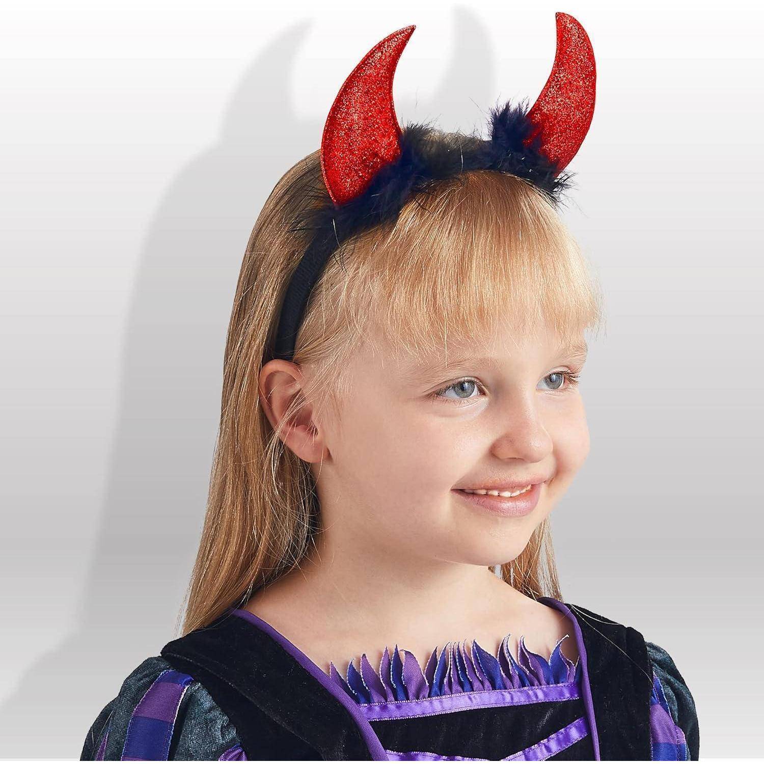 Halloween Teufelshörner Stirnband Dämonenhörner Rote Teufel Kostüm