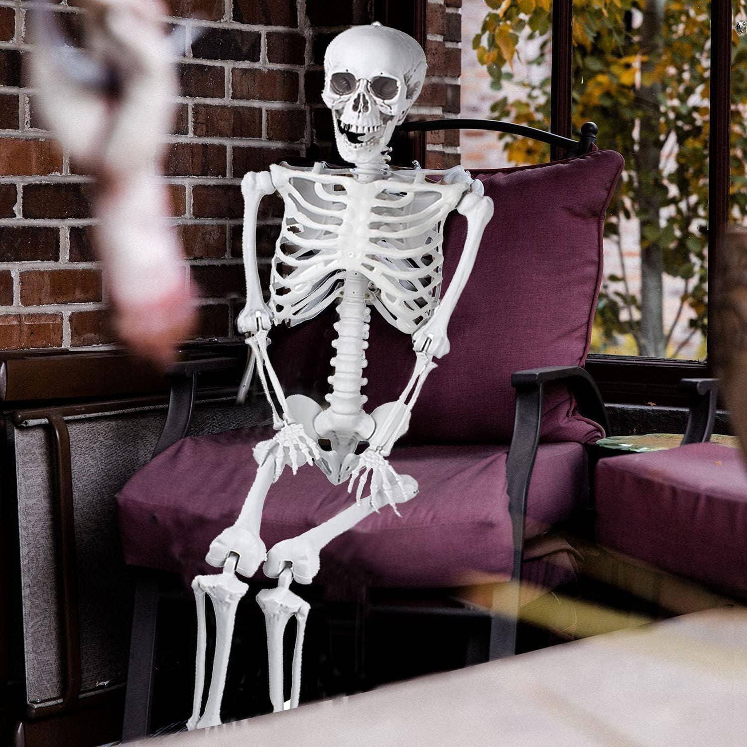 Halloween Skelett 165cm Lebensgroß Ganzkörper Knochen Gelenke Party